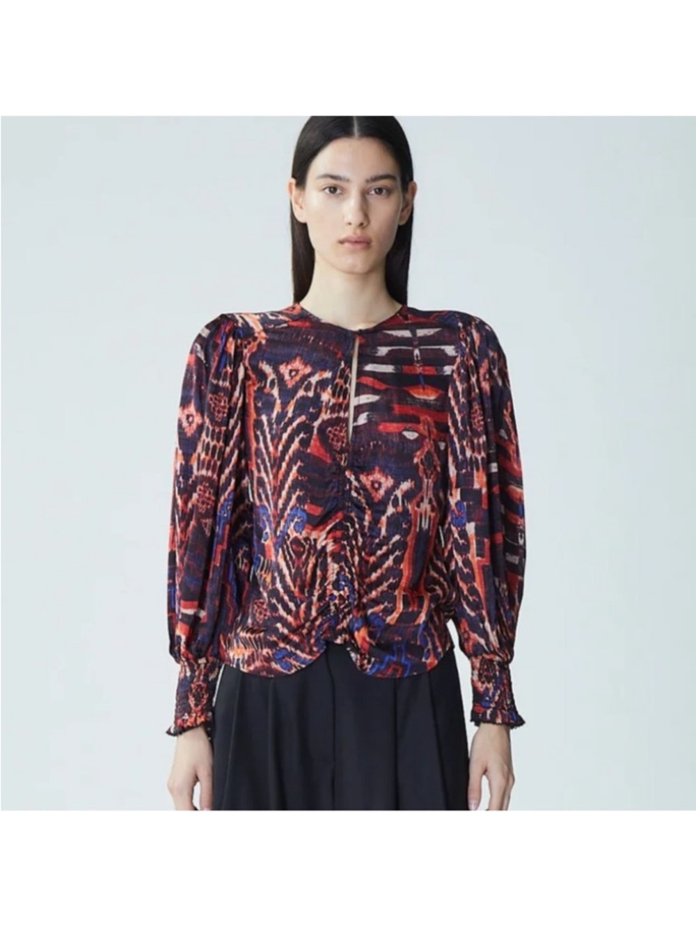 NWT MARIA CHER Auka Junin Brick Melange Blouse Top Women’s SIZE XL